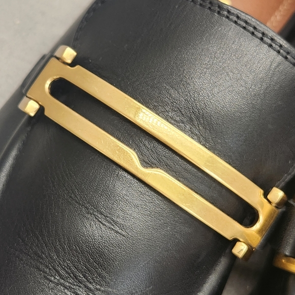 Reiss Dress Loafers 9.5 Black Leather Angela Apron Toe CBK Carolyn New $275 - Picture 10 of 16